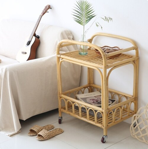 Handcrafted Rattan <b>Serving</b> Cart - Stylish Drink <b>Trolley</b> for Any Space Functional Drink <b>Serving</b> <b>Trolley</b> for Bars and Restaurants - Product Image 3