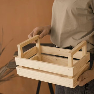 Cajas de almacenamiento de madera de pino rústico ecológico tamaños personalizados regalos reutilizables biodegradables embalaje al por menor forma rectangular láser de Color personalizado - Product Image 1