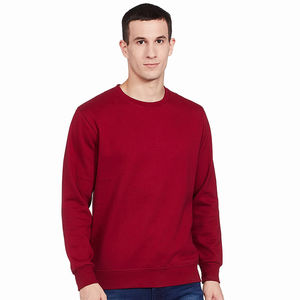Sweat-shirt personnalisé pour hommes adultes couleur rouge coupe ajustée séchage rapide tenue décontracté sweat-shirt thermique pour hommes - Product Image 1