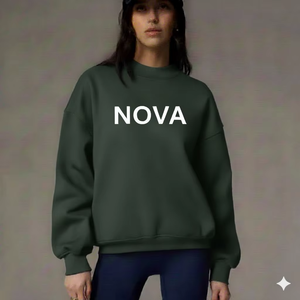 <b>Women</b> Oversized Stand Collar Eco-Friendly <b>Sweatshirt</b> Trendy Loose Fit <b>Long</b> Sleeve Winter Streetwear Badge Sequined - Product Image 1