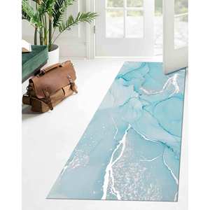 Silver Marble <b>Rug</b>: Modern Shimmery Accent <b>Rug</b>, Printed <b>Rug</b>,<b>Chenille</b> <b>Rug</b> - Product Image 5