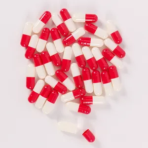 Cápsulas de gelatina vacías rojas y blancas de la mejor calidad Certificación Halal Cápsulas opacas para uso intestinal