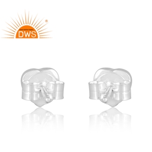 ต่างหูแบบกระดุมพลอยรูปดวงจันทร์สีเทาเงินสเตอริ่งเครื่องประดับดีไซน์ตามสั่งสำหรับเป็นของขวัญสำหรับผู้หญิงสำหรับผู้หญิง - Product Image 2