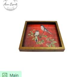 Elegant Wooden <b>Tray</b> with Intricate Floral Pattern Stylish and Functional <b>for</b> Serving or Home Organization - Product Image 6
