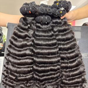 Chất Lượng Tốt Nhất 100% Việt Tóc Thô Dệt Nhà Máy Bán Buôn Giá Loose Sâu Sóng Bó Chất Lượng Cao Cho Thiên Tài Sợi Ngang - Product Image 2