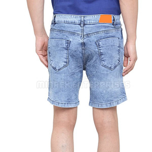 Shorts en jean pour hommes 100 % coton à séchage rapide, taille mi-haute, style décontracté uni, nouvelle collection, vente en gros OEM, logo personnalisé, marque privée - Product Image 2