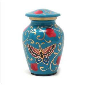 Urna de latón de mariposa hecha a mano nueva cremación funeraria conmemorativa de calidad de exportación hecha a medida - Product Image 1