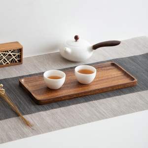 Vente chaude Plateau rectangulaire en bois poli de luxe écologique et durable pour hôtel, restaurant, collations, desserts, fruits, thé - Product Image 3