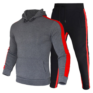 Survêtement à capuche pour homme, ensemble de jogging sport 100% coton avec veste et pantalon de survêtement pour la saison d'automne, deux pièces - Product Image 1