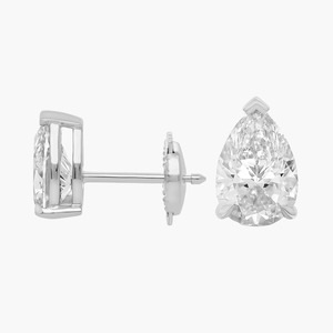 Pendientes de diamantes cultivados en laboratorio con corte pera para novia, 2.00 quilates, diamantes cultivados en laboratorio en oro macizo de 14 quilates, para regalo de aniversario nupcial - Product Image 4
