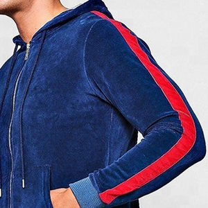 Velvet Fabric Men Tracksuits Zip Slim Fit Designer Custom Logo Blank Hoodies and <b>Jogger</b> Pants Men Set Clothing Manufacturer - Product Image 5