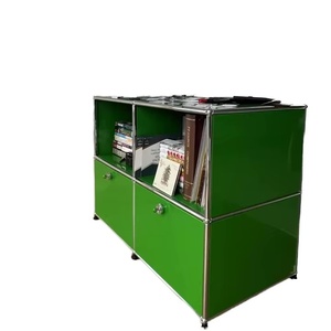 Mobilier de bureau Armoire modulaire en verre avec serrure à barre de sécurité Armoire latérale combinée en acier inoxydable Classeur