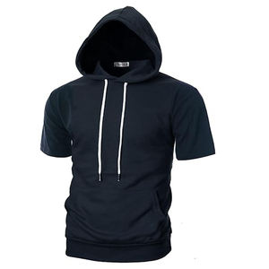 Sweat-shirt à capuche pour homme en tissu French Terry 100% polyester, style zippé, motif uni imprimé à l'écran - Product Image 4