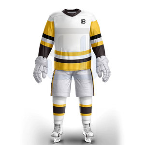 Uniforme de hockey sur glace en polyester 100% de haute qualité, léger, respirant, personnalisable avec logo et nom d'équipe, service OEM - Product Image 1