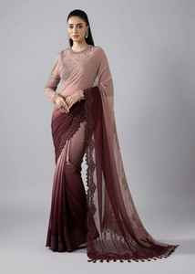 Robes de sari longues pour femmes, en polyester, avec logo personnalisé brodé, pour les mariages et les fêtes, couleur personnalisée, résistantes à l'humidité - Product Image 2