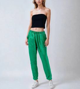 Pull on Ladies Canvas Cargo Pants Wool-Casual Streetwear Winter Flat Front - Product Image 4