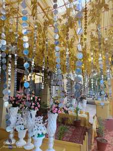 Brillo champán plata oro decoraciones papel círculo puntos guirnalda fiesta serpentinas banderines telón de fondo colgante Banner boda - Product Image 4