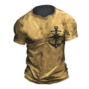 Vintage Men's T-shirt Summer <b>American</b> Shirt Tops Custom Printed Short-sleeve Tees Loose Daily Men <b>Clothing</b> Casual Streetwear - Product Image 4