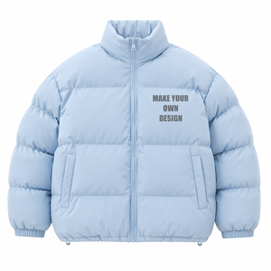 WADDING FILLED PUFFER <b>JACKET</b> STAND COLLAR ZIP FRONT <b>WARM</b> WINTER OUTERWEAR LOOSE FIT OEM MANUFACTURER - Product Image 2