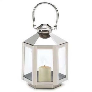 La mejor calidad de metal brillante acabado hexágono forma portavelas linterna para la venta en precio al por mayor impresión personalizada - Product Image 1