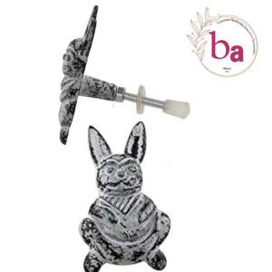 Boutons de meubles en fonte en lapin blanc épique moderne pour armoires de chambre à coucher commode tiroir salon cuisine armoire - Product Image 1