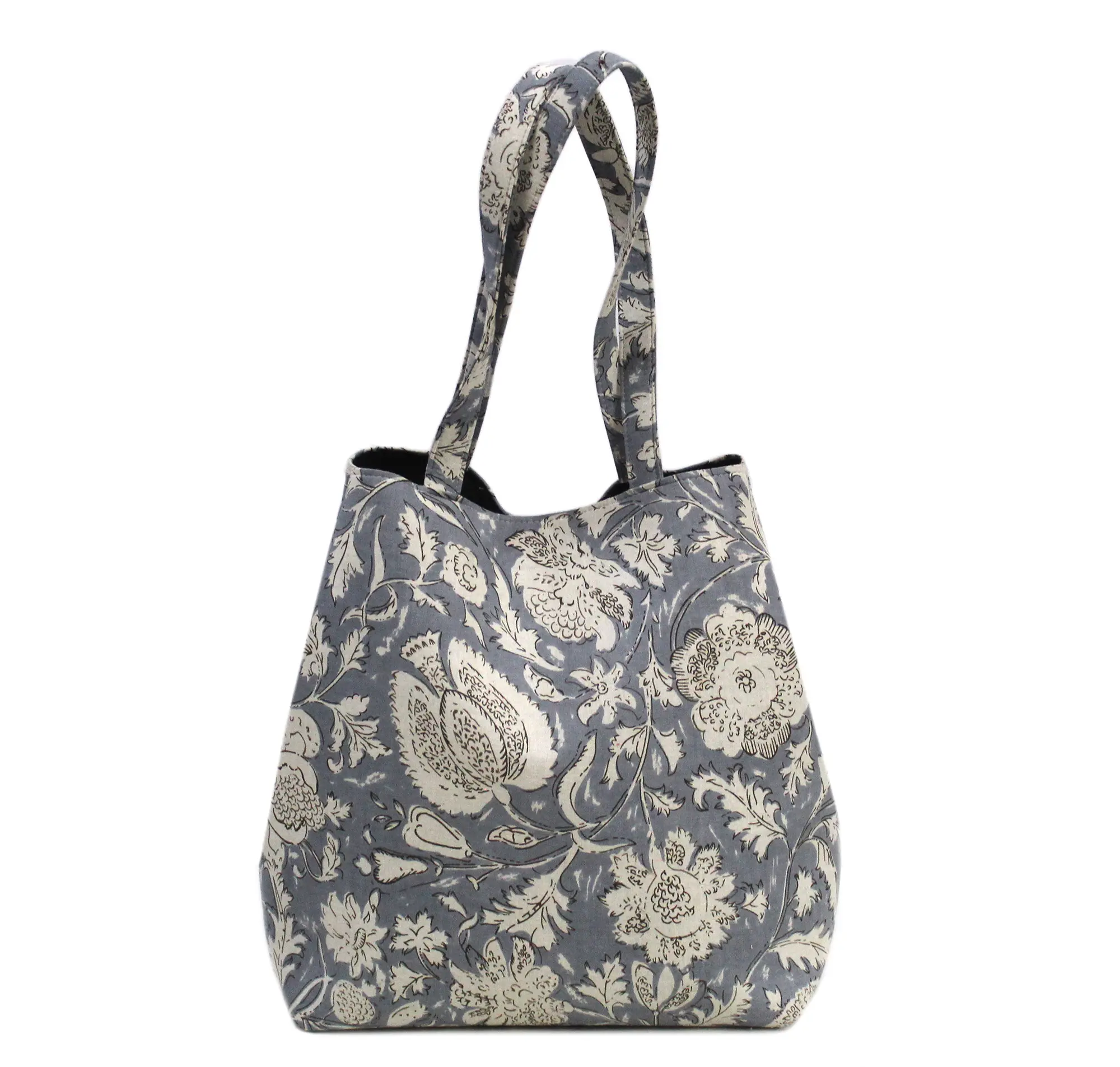 Beautiful Grey Handbag Rajasthani Print Bag Boho Beach Bag Handmade Utility Bags Mandala Purse