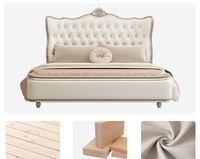 Lit double en bois massif pour chambre principale, style européen moderne et minimaliste, lit king-size, meubles de chambre en bois massif