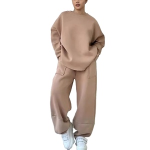 ชุดเสื้อสเวตเตอร์คอแขนยาวสองชิ้นและกางเกงขายาวเอวสูงชุดสตรีท Y2K หรูหราพร้อมคุณสมบัติระบายอากาศ - Product Image 1