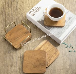Sous-verre en bois de manguier de forme antique avec des sous-verres de qualité supérieure offerts par WONDEROVERSEAS - Product Image 6