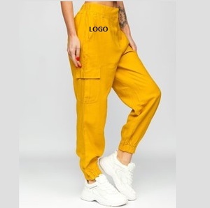 Premium Poches Jogging Blanc Slim Fit Travail Pantalon Baggy Cargo Pantalon Hommes Solide Jaune Couleur Respirant 6 poches Pantalon D'entraînement - Product Image 2