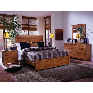 Juego de Dormitorio Minimalista de Madera Alena con Acabado Marrón - Product Image 1