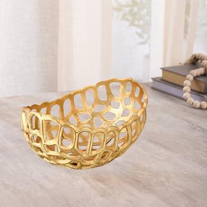 Tazón para Servir de Aluminio Fundido, Diseño Nuevo, Chapado en Oro, Hecho en India, para Frutas, Ideal para Hoteles y Restaurantes - Product Image 2