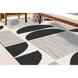 Tapis moderne du milieu du siècle : motif géométrique minimaliste, tapis d'intérieur doux, tapis en chenille - Product Image 2