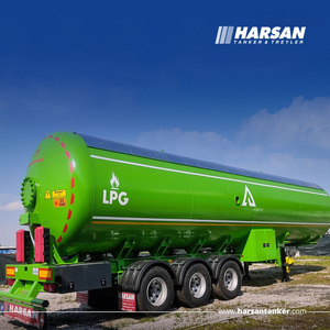 Semi-remorque de transport de GPL de 60 m, capacité de charge de 28 500 kg, 3 essieux, 12 roues, certifiée AD 2000, citerne routière pour propane et butane en vrac - Product Image 3