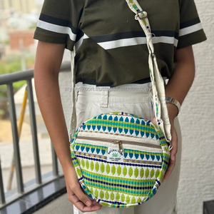 Designer Himalayan Round Hemp Crossbody <b>Bag</b> Handmade Eco-Friendly Sling <b>Bag</b> with Zipper Boho Travel Shoulder <b>Bag</b> <b>for</b> Women & <b>Men</b> - Product Image 2