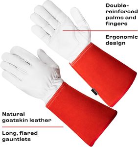 Guantes de cuero de manga larga resistentes al calor ignífugos para actividades diarias al aire libre Forge Welding Parties Casual Wear Travel - Product Image 4