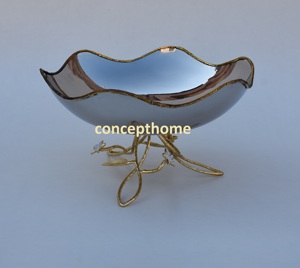 Silver Plated Stainless Steel Handmade Decorative <b>Bowl</b> Serving Food Fruit Classic <b>Bowl</b> - Product Image 2