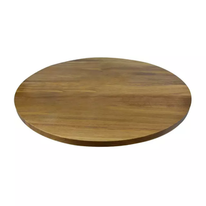 Plateau de service en bois naturel avec plateau à poignée en cuir marron foncé pour servir des aliments et des boissons et comme pièce décorative - Product Image 3