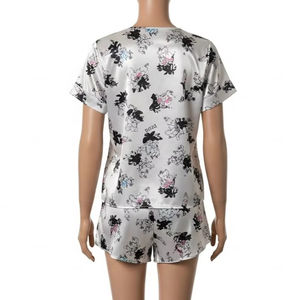 Conjunto de Pijama de Satén para Mujer, Tela de Poliéster, Estampado en Serigrafía, Suave y Transpirable, Ropa de Dormir, Venta al por Mayor - Product Image 3