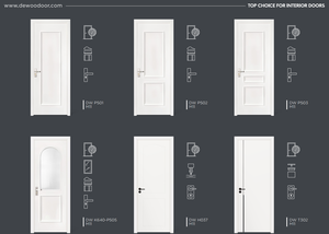 Puerta interior hueca Dewoo WPC con película de PVC impermeable para casa, oficina, villa - Product Image 4