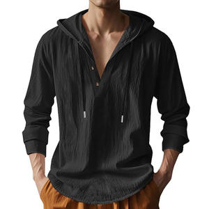 Men's Hoodie <b>Long</b> Sleeve Button <b>Shirt</b> Casual Hawaiian <b>Beach</b> Yoga Sweatshirt - Product Image 1