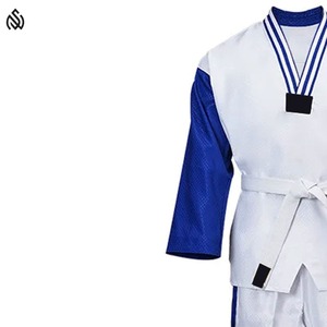 Uniforme de Taekwondo en blanco liso para hombre sólido con logotipo personalizado, ropa de artes marciales, Kimono De Jiu Jitsu, uniforme De Taekwondo - Product Image 4
