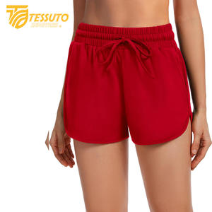 Pantalones cortos de yoga para mujer de corte regular-Transpirable Cómodo Ligero 100% Algodón con cintura elástica y bolsillos - Product Image 3