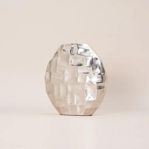 Top Quality Silver Round Aluminum Metal Flower Vase Coastal Style Table top Wedding <b>Centrepiece</b> for Weddings & Special Occasions - Product Image 1