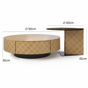 Mesa de Centro Moderna con Tapa de Madera y Almacenamiento para Sala de Estar - Product Image 6