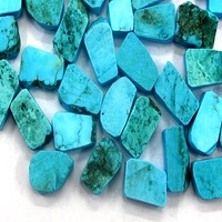 10 Pièces de Pierres Brutes de Turquoise Naturelle de Haute Qualité 16-18 MM Taillées à la Main avec Effet Optique Étoilé pour la Fabrication de Bijoux