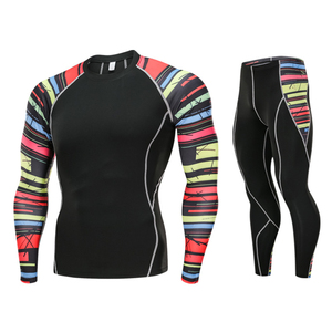 Conjunto Deportivo de Compresión para Hombre al por Mayor, de Secado Rápido, Transpirable, Manga Larga, Camiseta Interior, Protección UV, para Correr, Entrenamiento y Gimnasio - Product Image 2