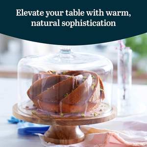 ถาดเสิร์ฟไม้คุณภาพสูง ดีไซน์หรูหรา คลาสสิก เป็นมิตรกับสิ่งแวดล้อม พร้อมฝาปิด ใช้สำหรับวางเค้ก ปลอดภัยสำหรับเครื่องล้างจานและไมโครเวฟ เหมาะสำหรับตกแต่งงานเลี้ยง ใส่ผลไม้และของหวาน - Product Image 5