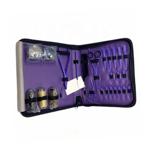 Kit de Herramientas para Extensiones de Cabello con Punta Negra Mate, con Gancho de Bucle, Cuentas para Extensiones de Cabello con Caja, Hilos, Agujas en Forma de C, Acero Inoxidable - Product Image 5