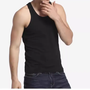 เสื้อกล้ามคอโอสำหรับผู้ชายเสื้อกล้ามผ้าฝ้ายฟอกสีออกแบบได้ตามต้องการเสื้อกล้ามสำหรับออกกำลังกาย - Product Image 2